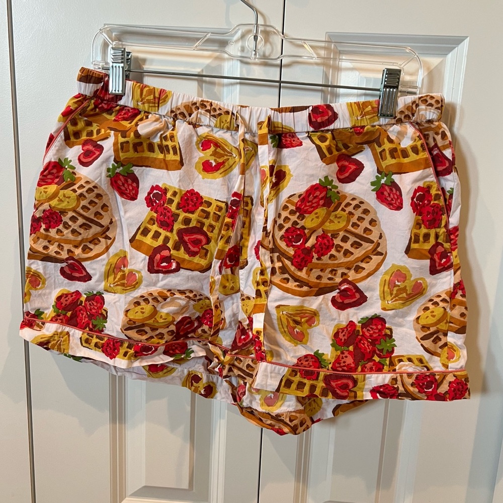 Printfresh waffles in bed sleep shorts. Size M